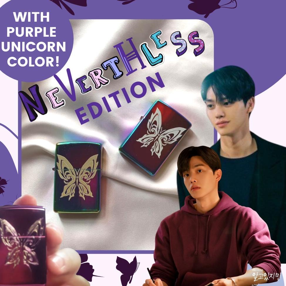 [PRODUK 7N0H8] Park Jae Eon Lighter Kupu-Kupu Korek Api Ungu Songkang Nevertheless Han Seo Hee Yu Na