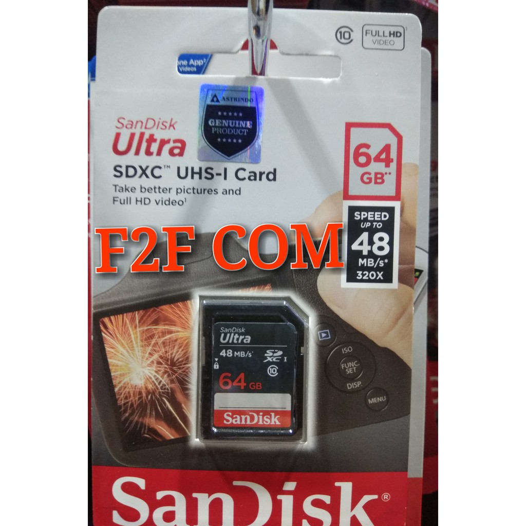 Sandisk Ultra SDXC UHS-1 Card 64 Gb Speed Up To 48 Mb/s memory Sd card