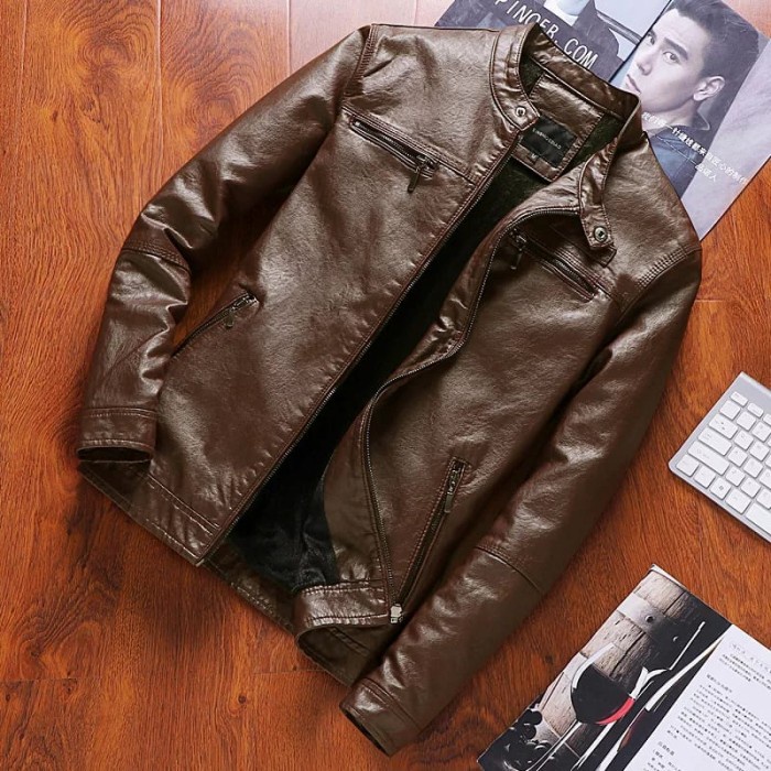 jaket kulit pria dari kulit asli domba/ jaket kulit asli pria original-jaket Kulit asli domba model 