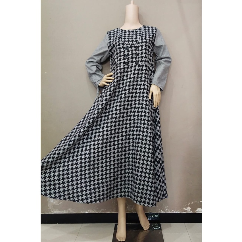 gamis C2 Kotak Bintang abu size standart