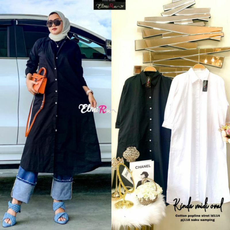 KINDA MIDI OVAL BY ELMIRA / MIDI POLOS WANITA MUSLIMAH / Gamis baju wanita kekinian