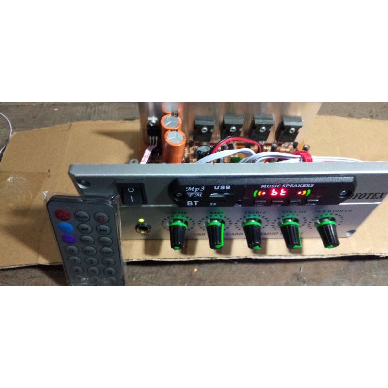 kit modul amplifier speaker aktif stereo subwoofer plus USB  bluetooth