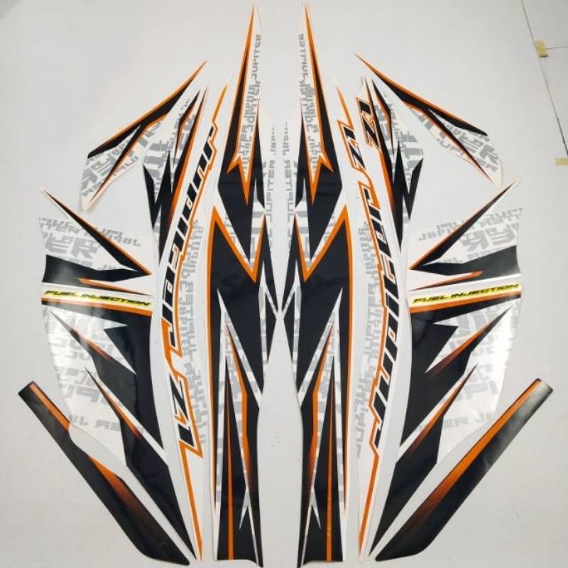 Striping sticker lis body yamaha jupiter z1 fi thn 2013 2014 putih orange