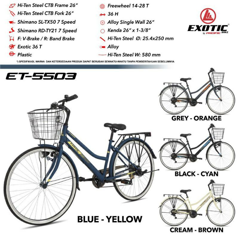 SEPEDA KERANJANG CTB 26inch EXOTIC ET 5503