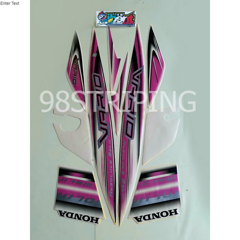 STRIPING  HONDA VARIO 110 PUTIH PINK CW RACING BODY 2008