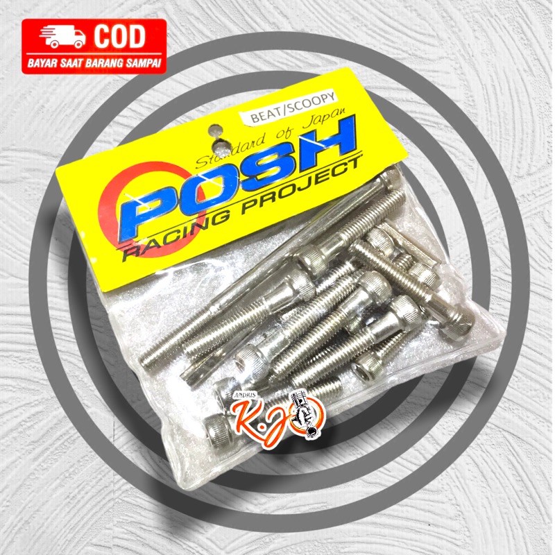 Baut Blok Mesin CVT Beat Karbu Dan Scoopy Karbu 1 Set Kunci L Baut Honda