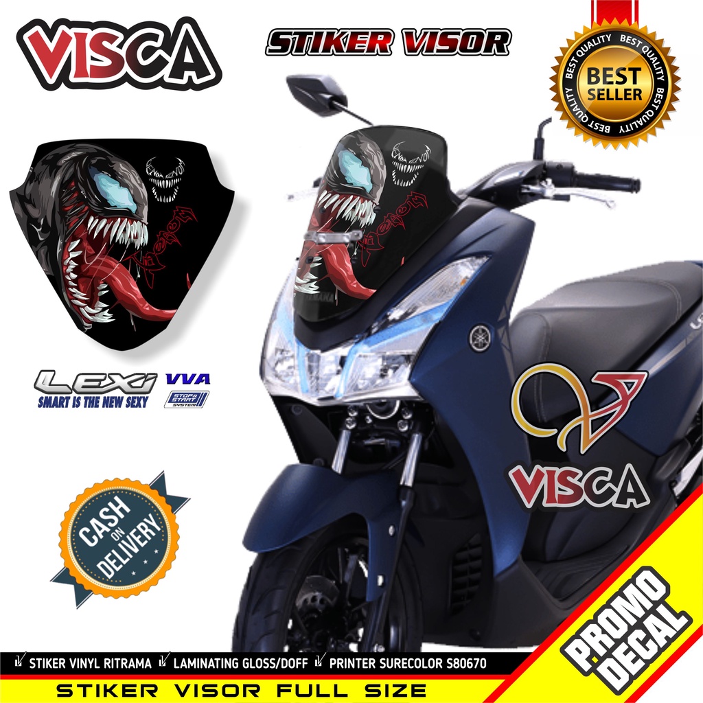 Stiker Visor Yamaha Lexi Stiker Motor Lexi Yamaha Sticker Visor Lexi Venom