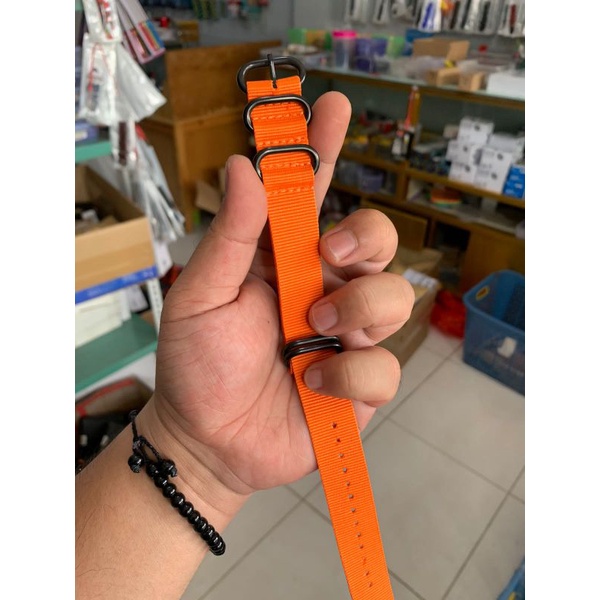 Strap Tali Jam Tangan Nato Zulu Kanvas oren 20MM