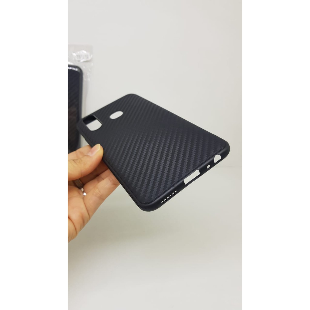 Soft Case Vivo Y19 6.53 inch Black TPU Slim FIBER Carbon Y19 U3 Casing VIVO U3