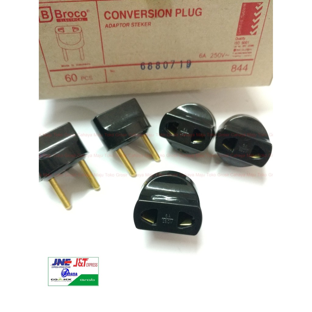 Over Steker Gepeng Ke Bulat Adaptor Charger BROCO 844