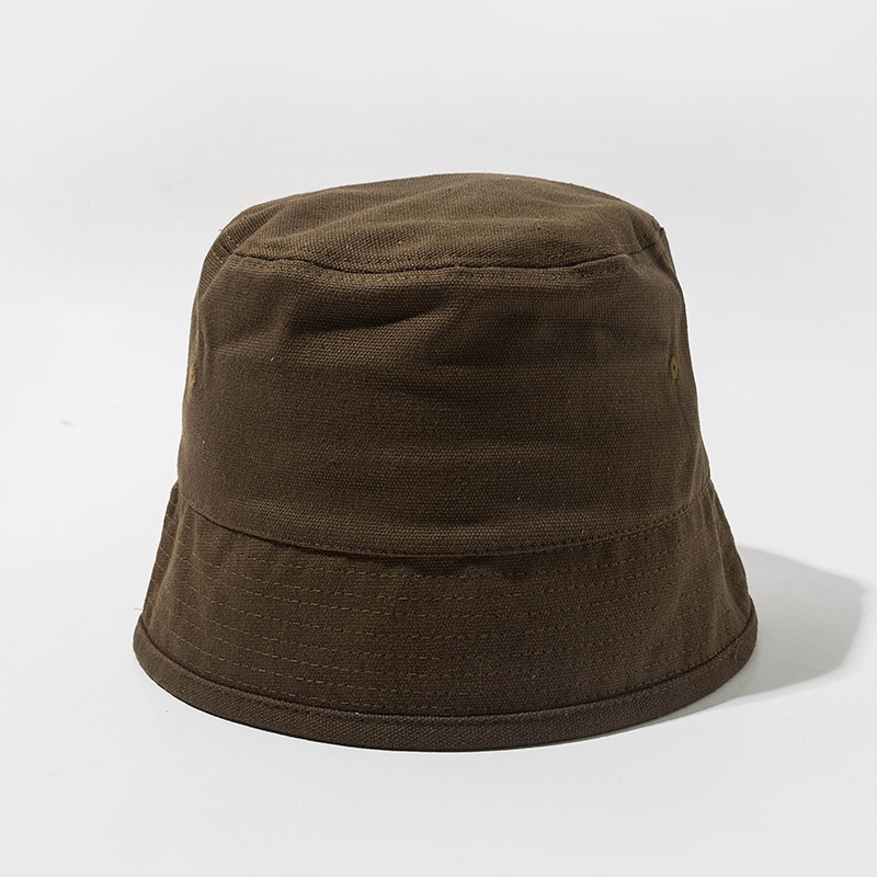 Topi Bucket Bahan Katun Linen Warna Solid Gaya Korea Untuk Unisex