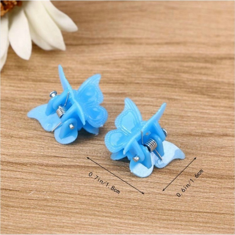 100pcs Jepit Rambut Model Butterfly Claw Mini Warna Campur Untuk Wanita