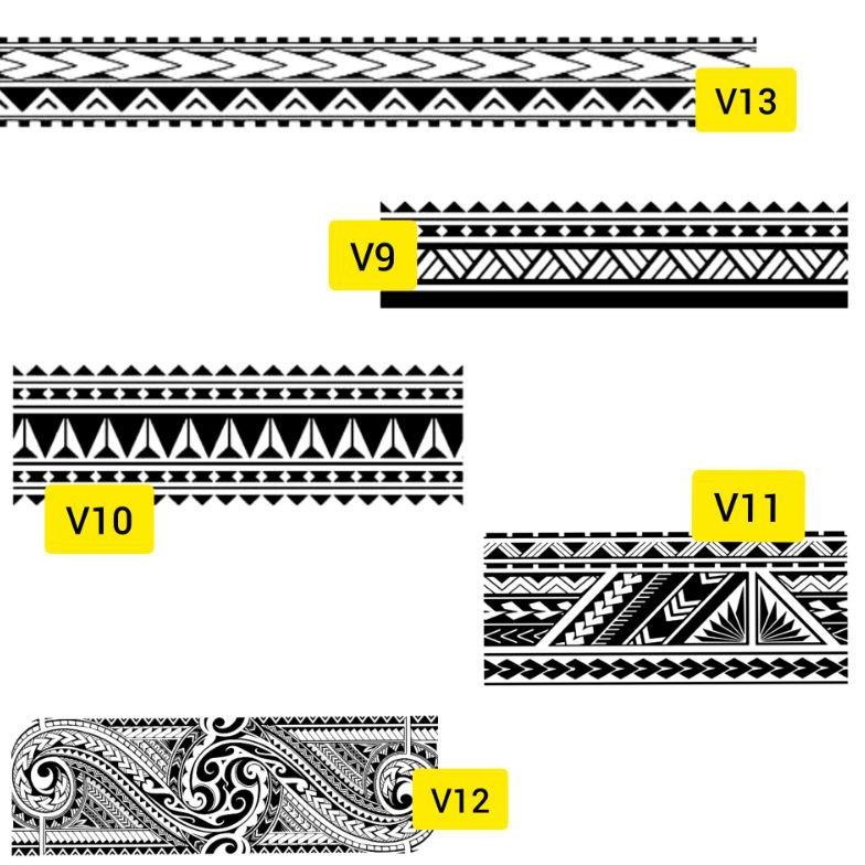 Tato Temporer/Stiker Tato Minimalis - V - Tato tribal gelang tato gelang kaki dan tangan RNWVT7493