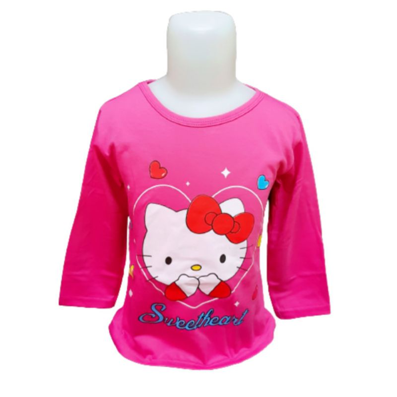 kaos anak perempuan lengan panjang 1-10tahun motif BARBIE GIRL