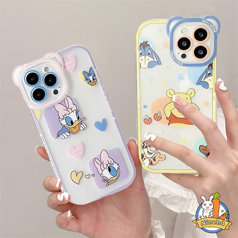 Soft Case Pelindung Kamera Bahan Silikon Tahan Banting Bentuk Bebek Untuk iPhone 14 13 12 11 Pro Max X Xr Xs Max SE 8 7 6 6s Plus