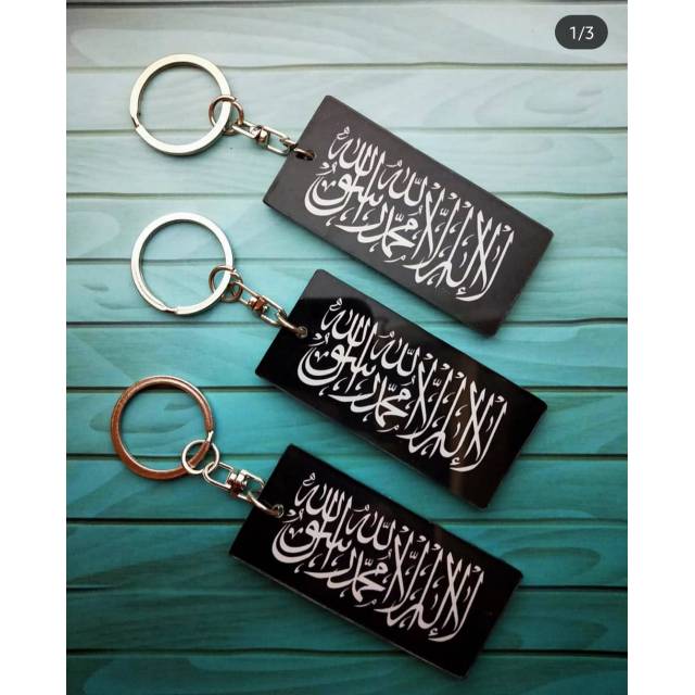 Ganci akrilik Liwa Rayah 7rb gantungan kunci Tauhid Syahadat