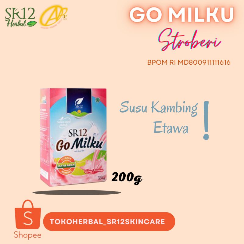 

Go Milku Stroberi Sr12 (200gr) Susu Kambig Etawa Menjaga Kesehatan Lambung Melancarkan Pernafasan Melancarkan Asi