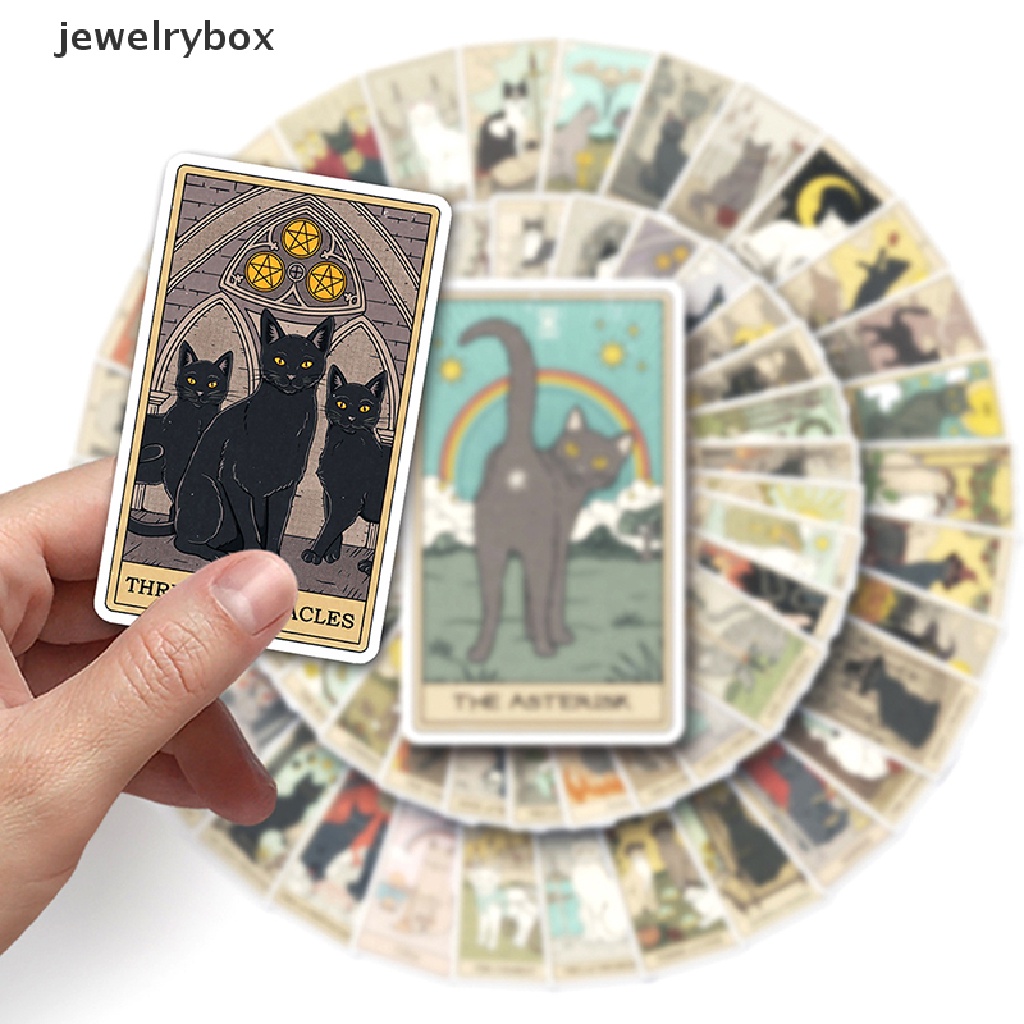 (jewelrybox) 62pcs / Set Stiker Motif Kartu Tarot / Graffiti Anti Air Untuk Dekorasi Koper / Skateboard / Helm DIY