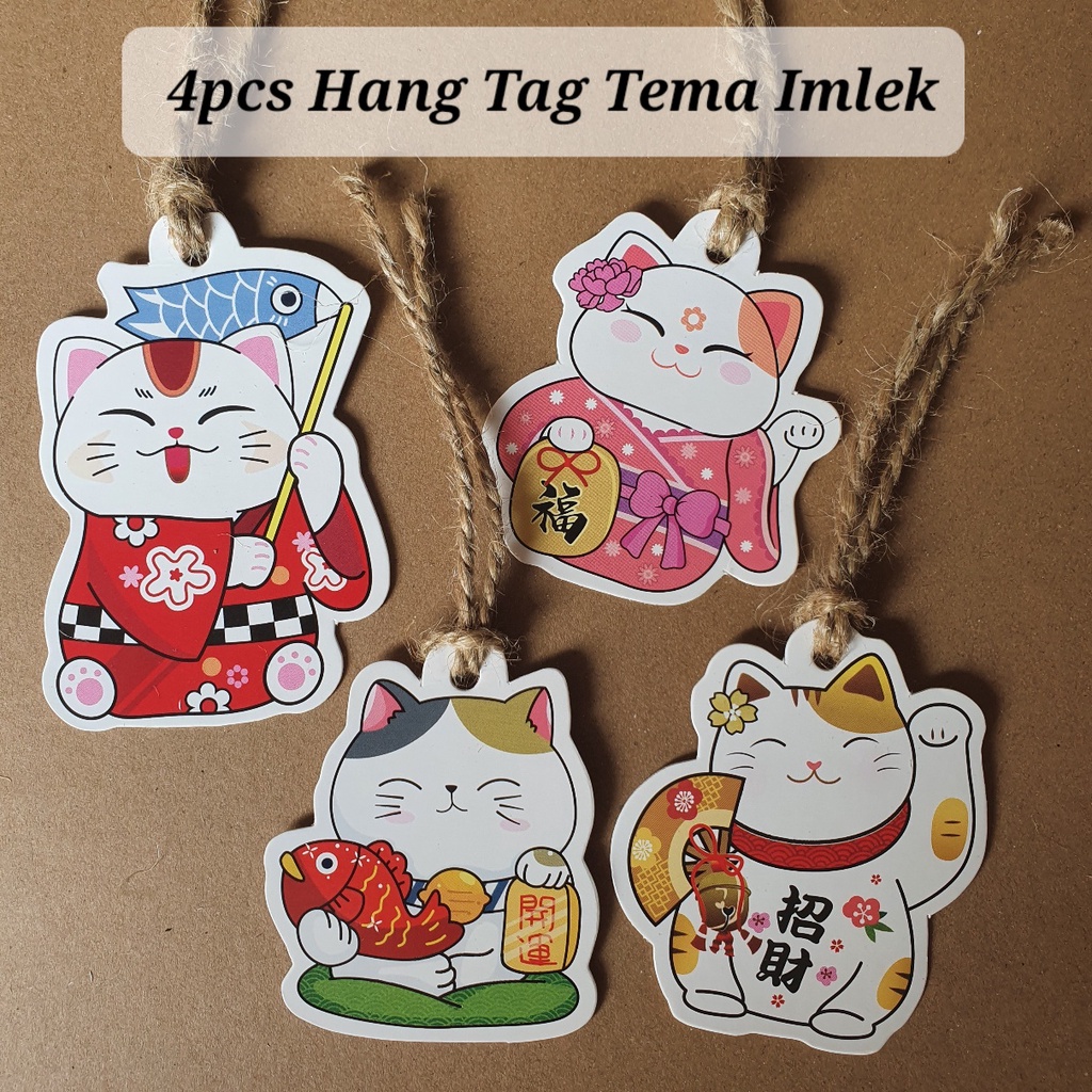 

4pcs Hang Tag Tema Imlek Gong Xi Fa Cai - Kucing