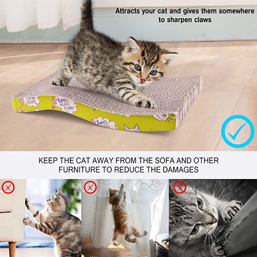 Papan Garukan Kucing + Serbuk Catnip - Cat Scratcher - Mainan Kucing Scratching Pad