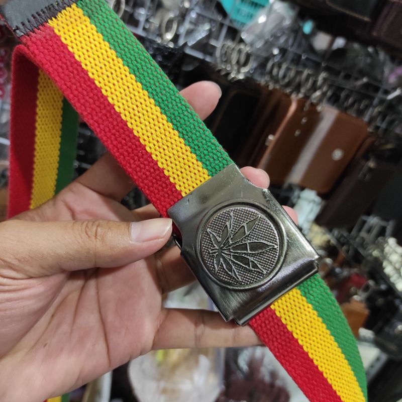 Sabuk Rasta cowok Ikat Pinggang Rasta Pria Kain Jepit Bulat