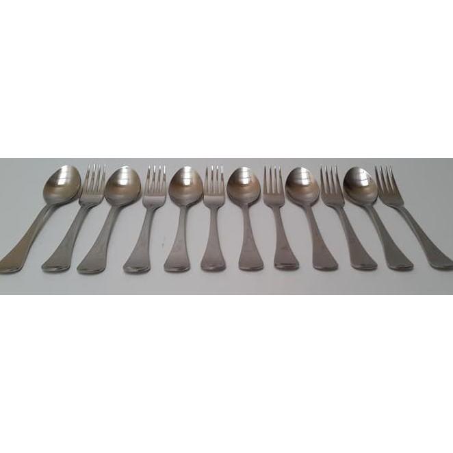 5U0D SENDOK DAN GARPU MAKAN 18CM STAINLESS STEEL 12 PCS PRINCE MORGAN WARE H81A