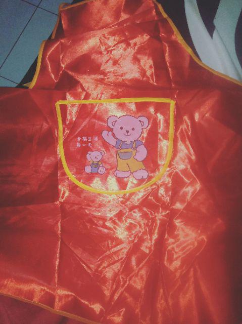 Celemek Anti Air | Apron Celemek Masak Satin Anti Air Waterproof Anti Minyak Anak Murah