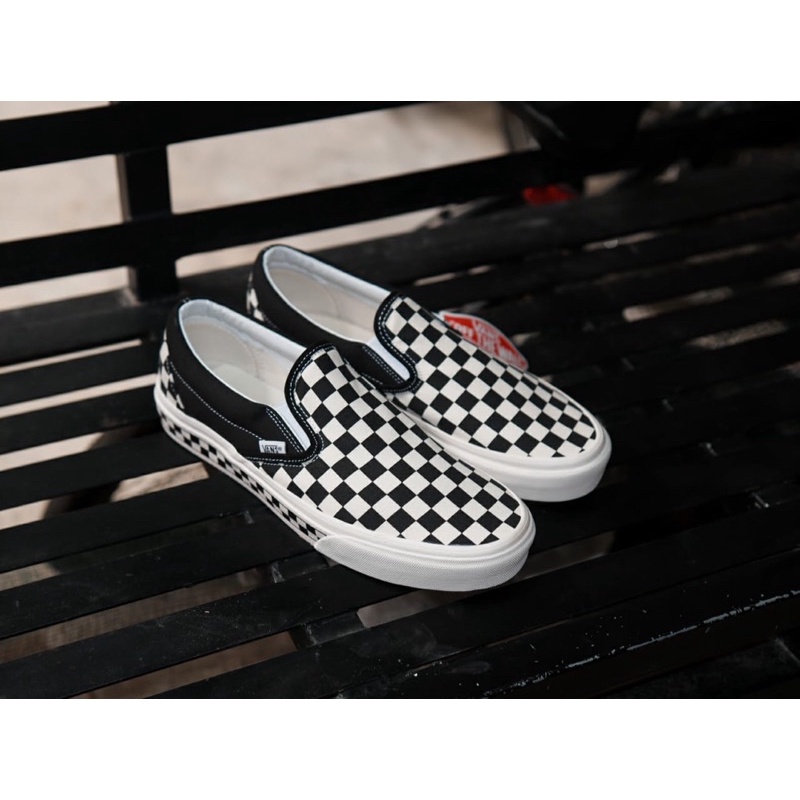 SALE DISKON! V4NS SLIP-ON NEXTOR CHECKERBOARD BLACK/WHITE CLASSIC 100% ORIGINAL BNIB