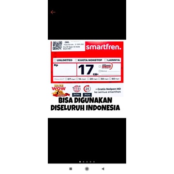 KARTU PERDANA SMARTFREN 17GB SUDAH REGISTRASI