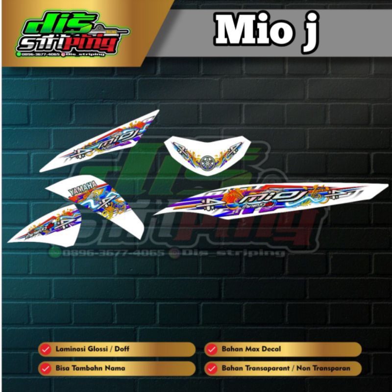 STRIPING TRANSPARAN YAMAHA MIO J COSTUM LOGO 211