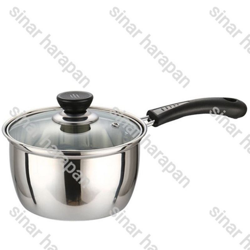 Panci susu mie mi TUTUP KACA stenlis milk pot stainless steel murah/PANCI SUSU (MILK POT)