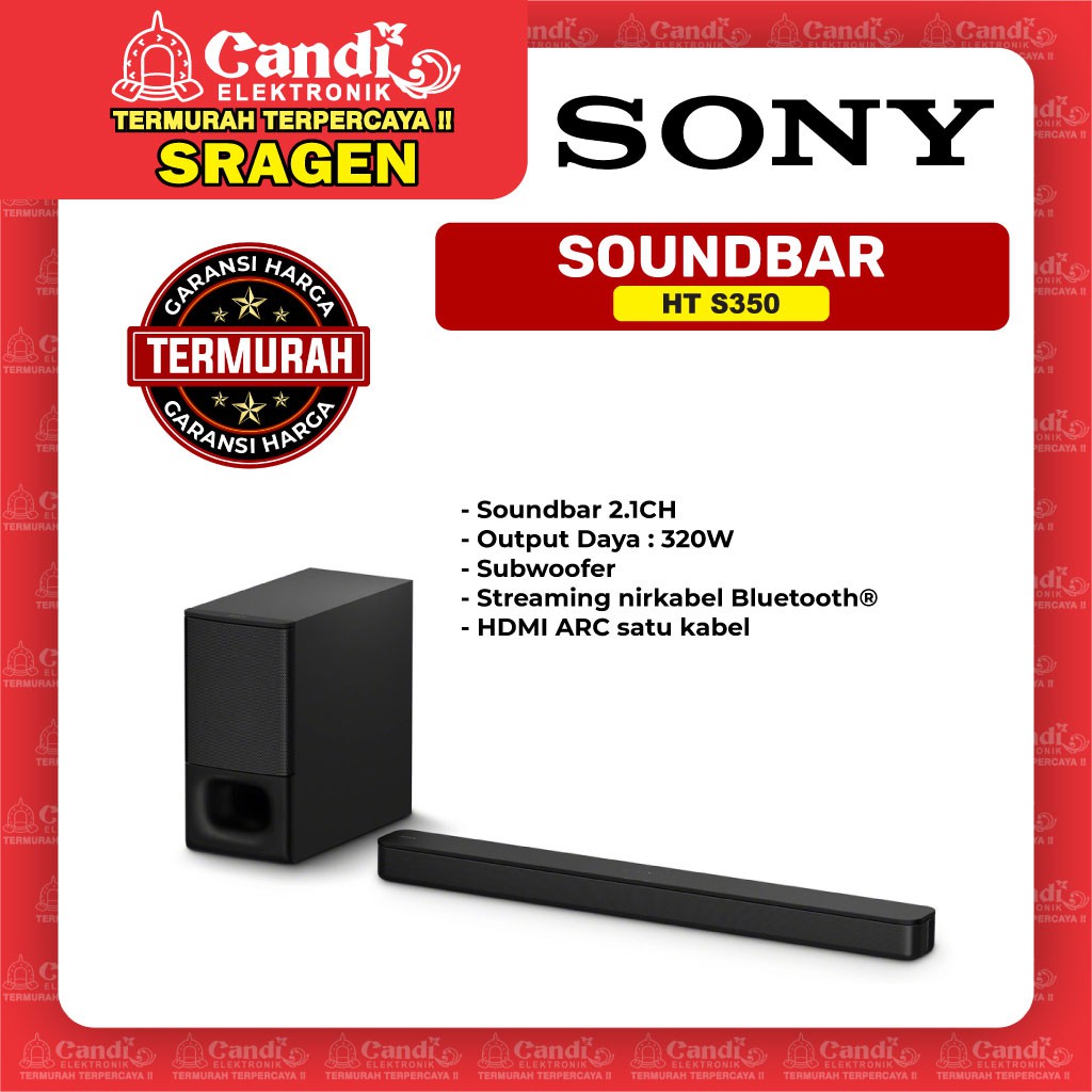 SONY Soundbar Nirkabel Bluetooth - HT S350