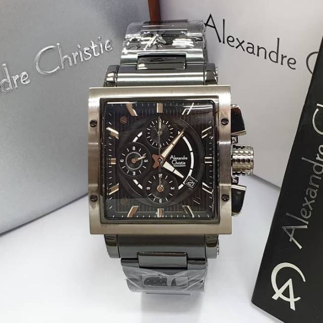 Jam Tangan Alexandre Christie 6182 Full Hitam