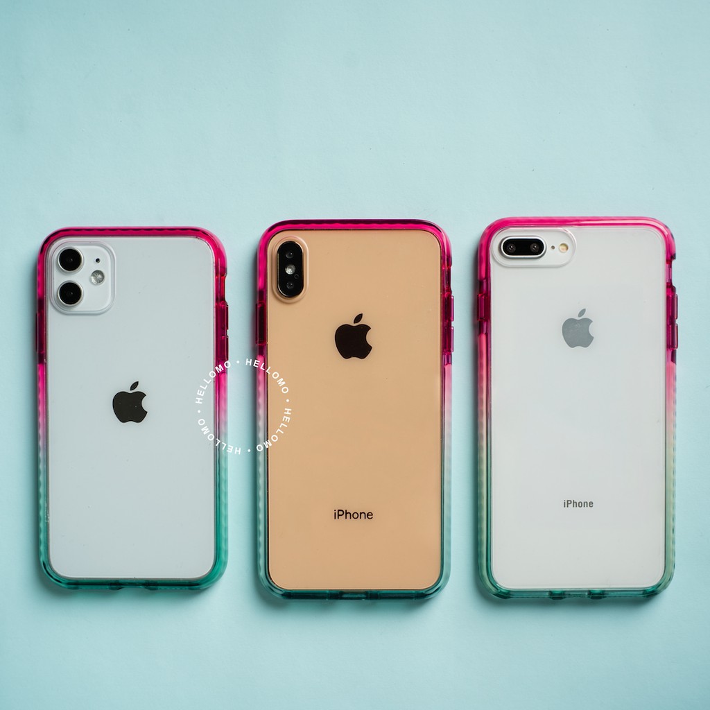 Case iPhone Impact Rainbow Premium Casing Akrilik Softcase Colourway Soft Case Anti Yellowing