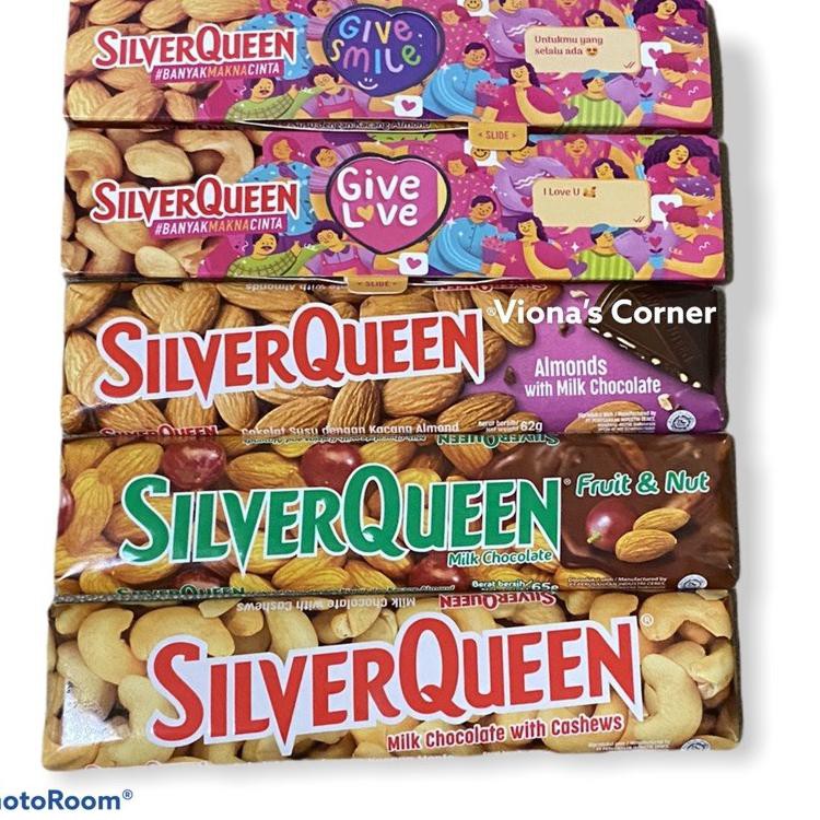 

PROMO HARI INI SilverQueen Coklat 62 gram Almond/ Cashew/ Fruit & Nut