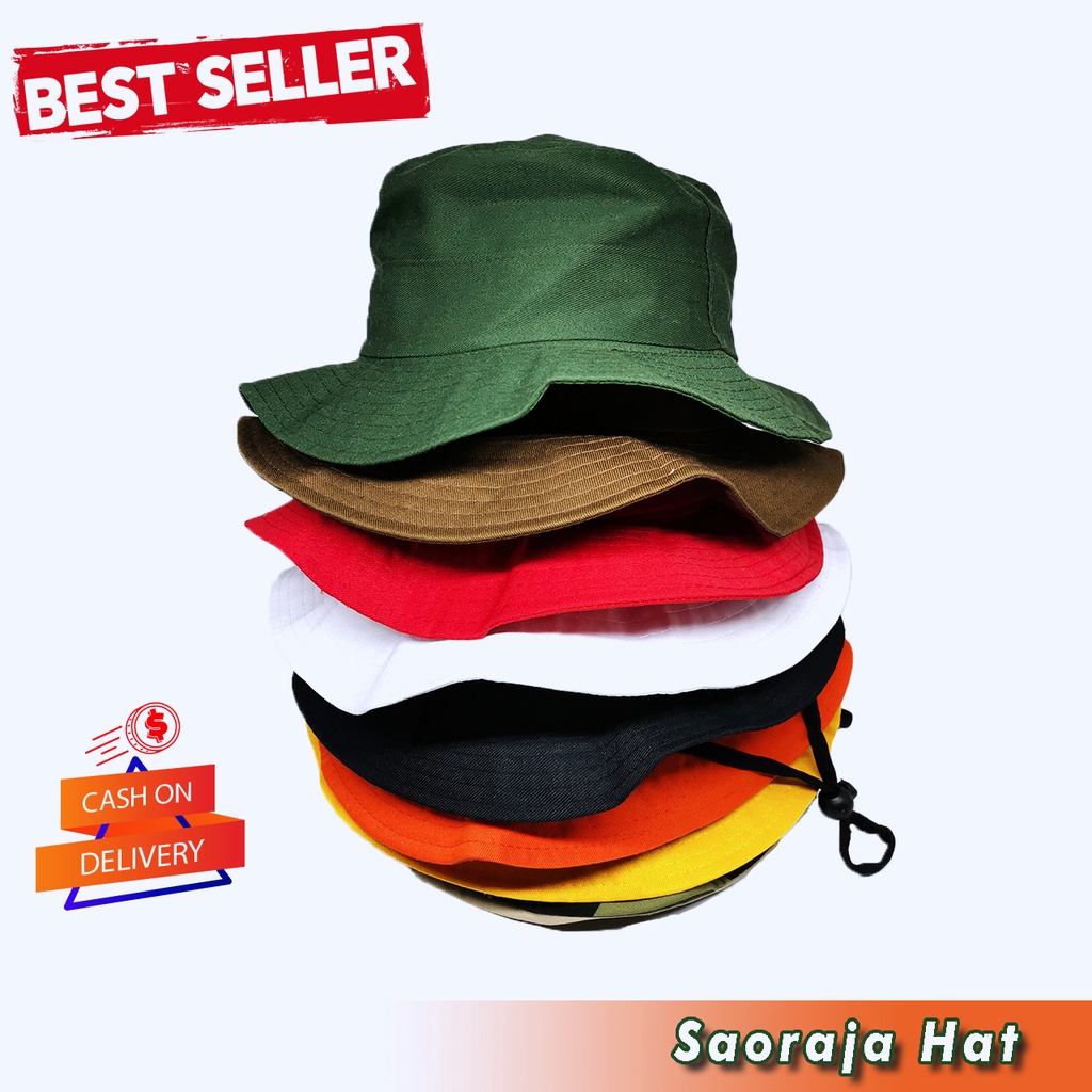 Topi Rimba DEWASA | Bucket Hat | Topi Hiking | Topi Gunung | Bahan  Drill