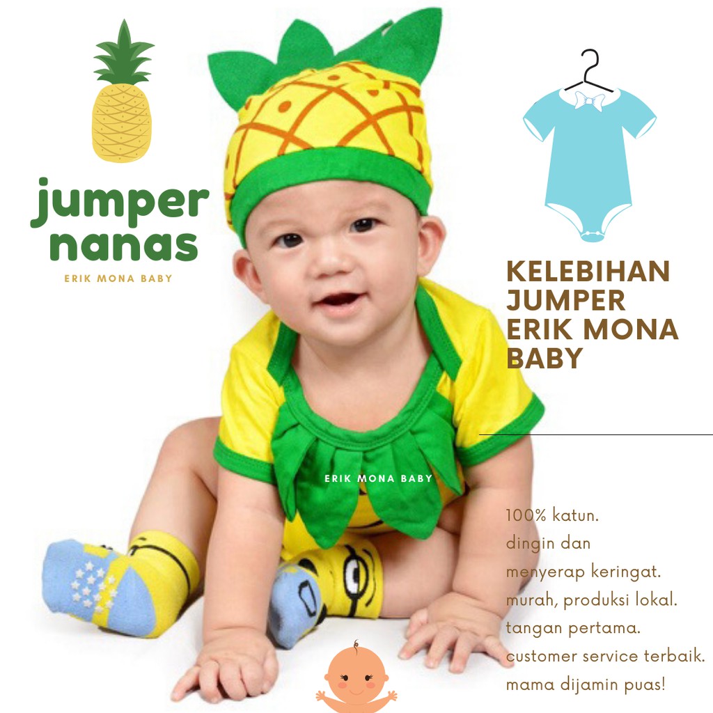 jumper bayi nanas / pineapple baby romper