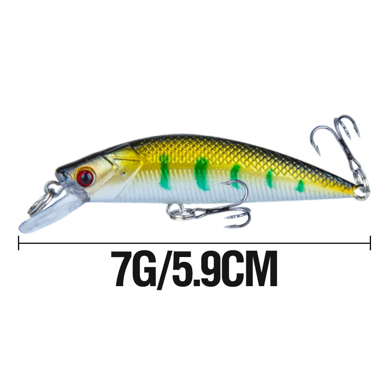 5.9cm/7g Fishing Lures 3D Eyes  Artificial Hard Bait Bass Fishing  Minnow Fishing Bait