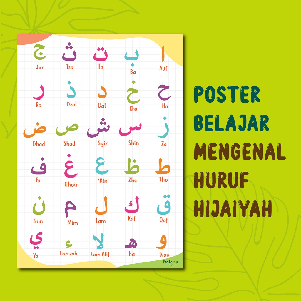 Premium Poster Mainan Edukasi Anak Islami Sd Tk Paud Belajar Mengenal Huruf Angka Hijaiyah Shopee Indonesia