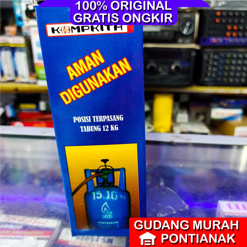 Pengaman Gas Regulator Komkita kepala gas anti bocor penguci penjepit drat putar terik 3kg dan 12kg