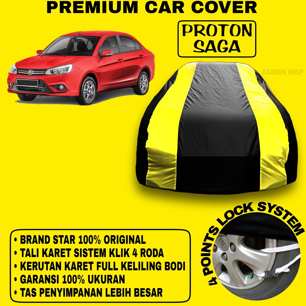 Body Cover PROTON SAGA Sarung Strip KUNING Penutup Pelindung Bodi Mobil Proton Saga PREMIUM