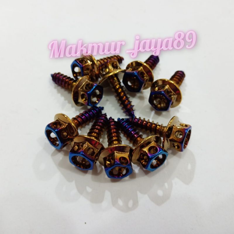baut body probolt yamaha twotone flower / baut probolt body flower yamaha twotone isi 10pc