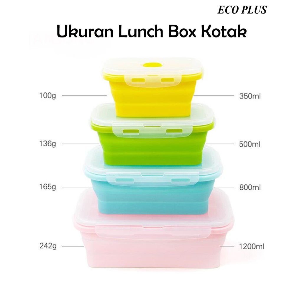 Kotak Makan Lipat BPA Free Lunch Box Rantang Tempat Penyimpanan Sayur Makanan Buah