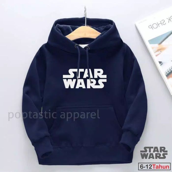 PROMO - JAKET SWEATER HOODIE ANAK LAKI LAKI PEREMPUAN STAR WARS - BIRU, M HOODIE ANAK