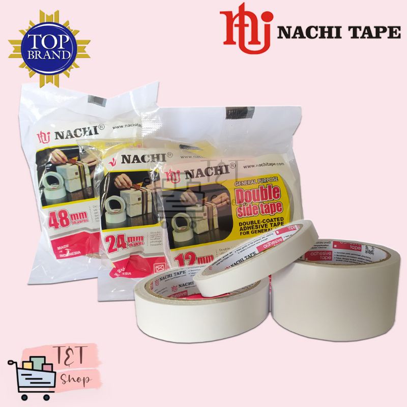 

Lakban Solasi Isolasi Double Tape NACHI 6 12 24 48 mm x 10 yard