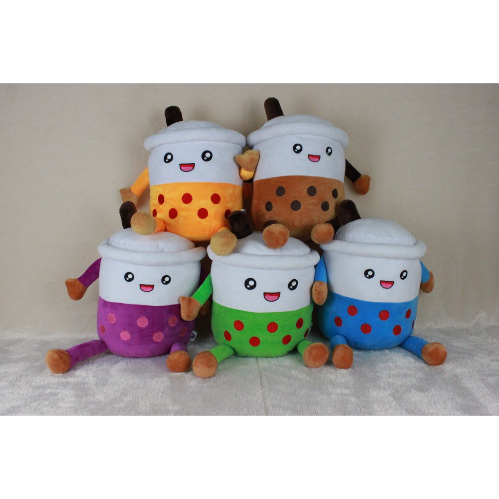 Bantal Boba Milk KT Bordir (Kaki Tangan), Bantal Boba Bordir Lucu Ukuran L