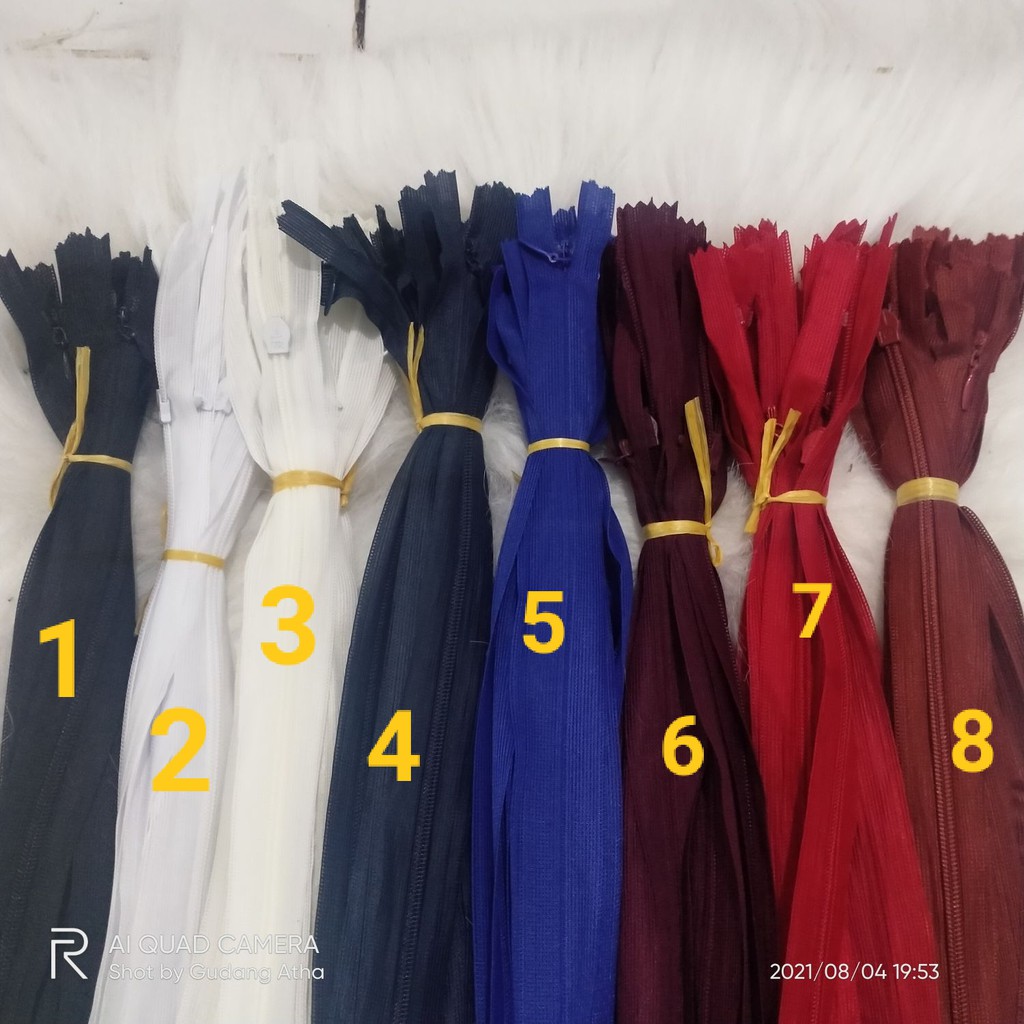 12pcs Sleting Resleting Jepang Invisible Zipper Gamis  25cm /10 inch Lusinan Grosir Murah Berkualitas-2