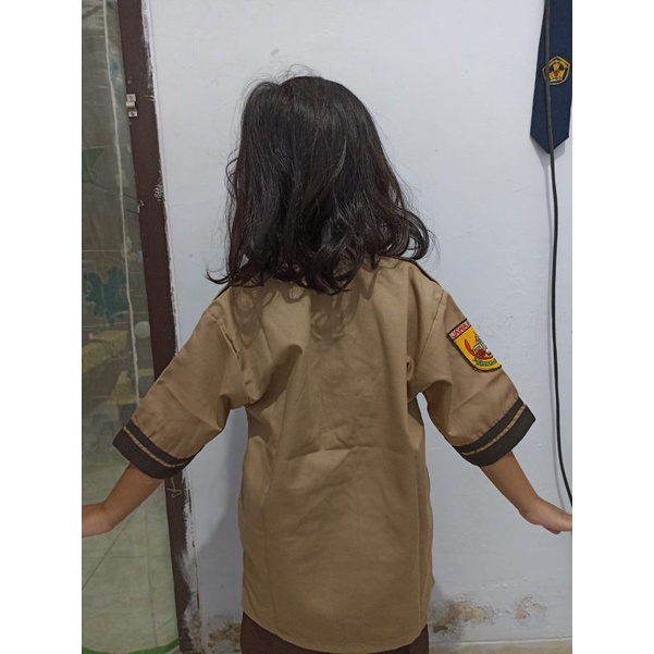 Baju Pramuka Lengan Pendek SD Siaga coklat susu