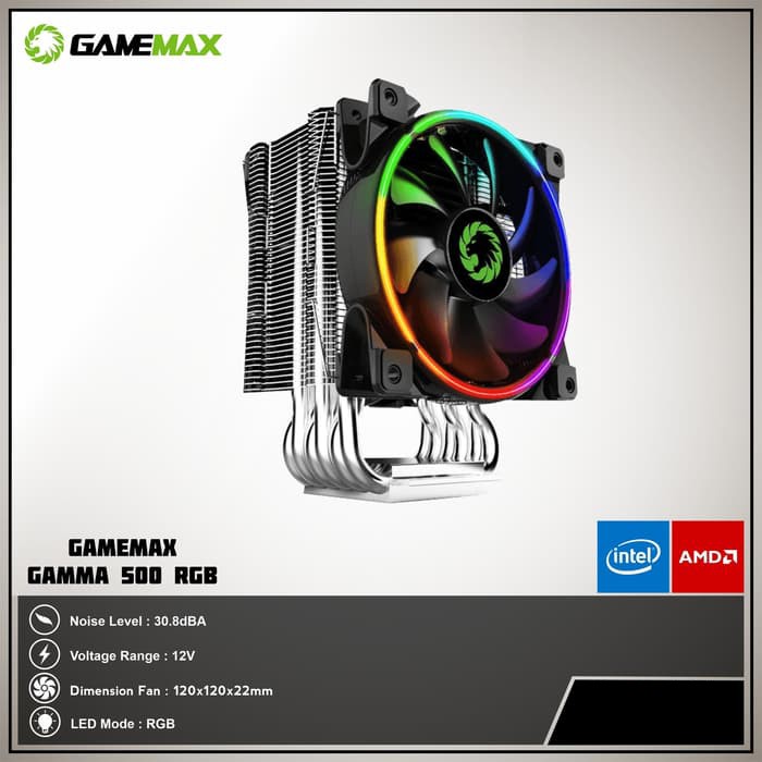 GAMEMAX GAMMA 500 Rainbow Fan CPU Cooler Fan Processor