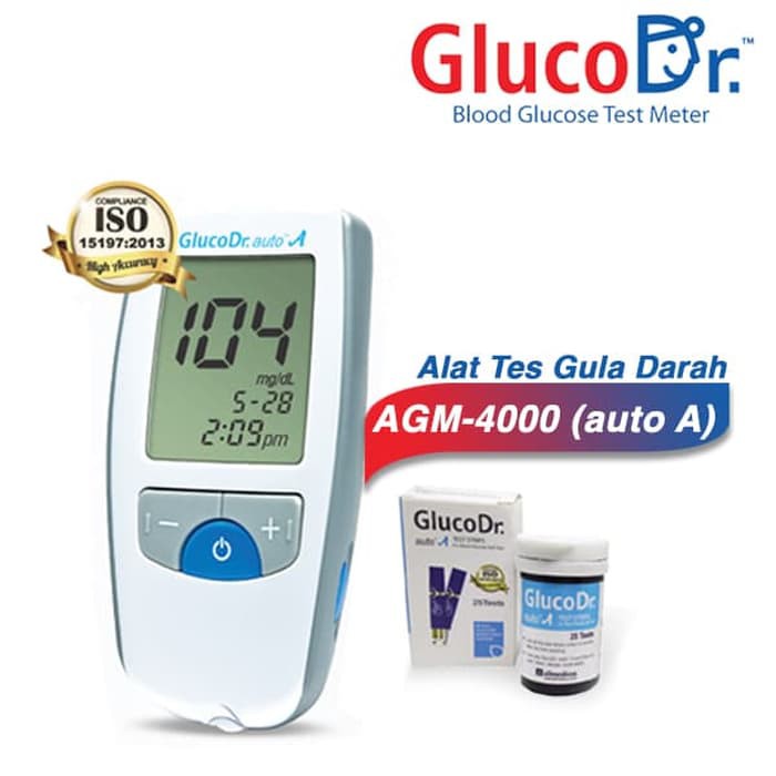 TerlarisGJ GlucoDr Alat Test Gula Darah Auto AGM-4000 (Meter+Strip) w/OMRON Promo Elegan